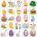 Easter Temporary Tattoos for Kids Party Supplies - 74 Individually Sheets Easter Egg Bunny Tattoos for Boys Girls Party Favors Goodie Bag Fillers