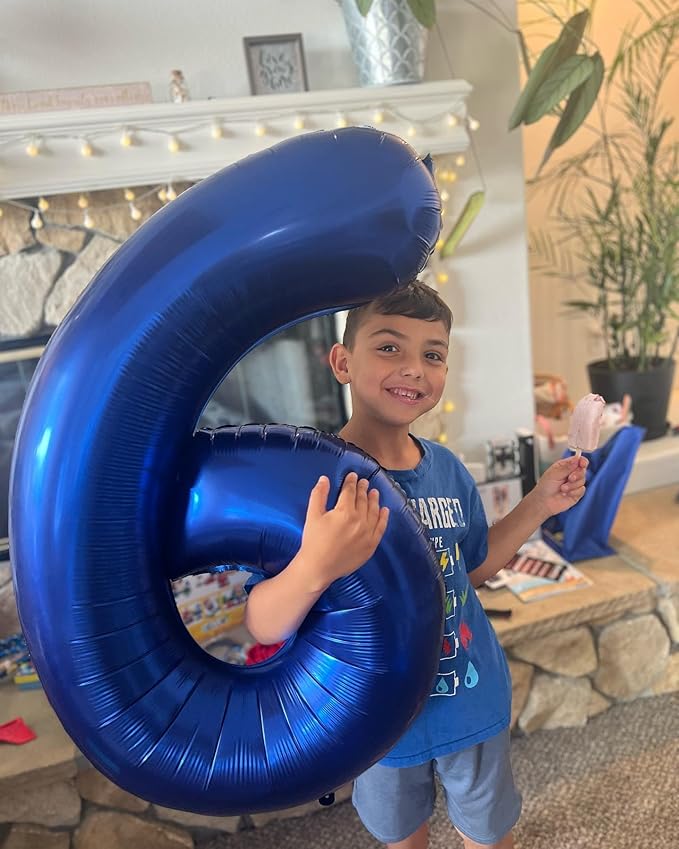 Navy Blue Number 60 Balloon 40 inch, 60 Number Balloons, 60th Navy Blue Birthday Decorations, 60 Year Old Women Men Blue Party Supplies