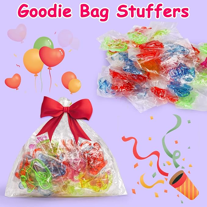 200PCS Glitter Sticky Hands Party Favors for Kids 4-8 8-12 Birthday Supplies Easter Egg Fillers Goodie Bag Stuffers Classroom Treasure Box Toys Carnival Prizes Mini Bulk Treat Trinkets Pinata Stuff