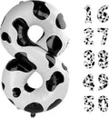 40 Inch Giant Cow Print Foil Number 8th 18th 28th Birthday Balloons Cow Print Digit 8 Balloons for Men Women 80th Anniversary Party Decorations Supplies