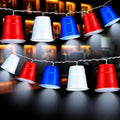 Hiboom Red White and Blue Cups Light, Christmas Shot Cups Fairy String Lights Battery Operated LED for 4th of July Independence Day Christmas Decor Memorial Day Bar Graduation RV Party(1 Pack)