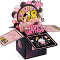 FaCraft Pop Up 18th Birthday Card - Handmade Happy Birthday Pop Up Greeting Cards Gift with Envelope and Blank Insert, Spinning Wheel Design, 18 Year Old Teens, Girls, Daughter