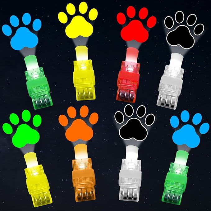 CHUNNIN 36 PCS Dog Birthday Party Favors Paw LED Light Up Finger Lights Glow in the Dark Party Bulk for Christmas Goodie Treat Bags Stuffers Puppy Theme Birthday Supplies