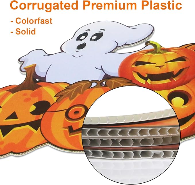 Halloween Decorations Outdoor Yard Signs - Halloween Ghost Pumpkin 3-tiered Decor Yard Stakes Prop for Lawn Decorations Outdoor Garden Home Party Decor