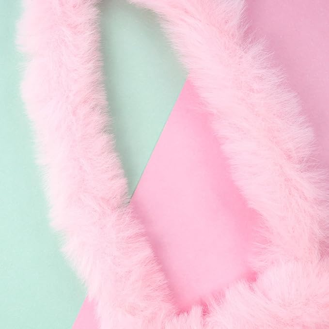 Needzo Easter Bunny Ears Hair Accessories, Pink and White Spring Items for Egg Hunts and Parties, One Size