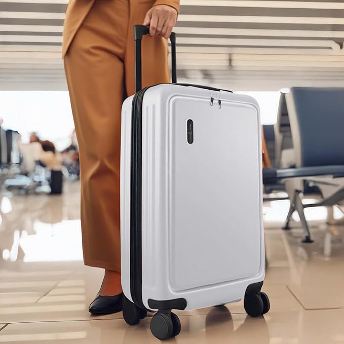 TRAVELARIM 24 Inch Luggage with Spinner Wheels, Hard Shell Suitcase with TSA Locks for Luggage, Travel Large Suitcase, Expandable Hard Shell Suitcases, White