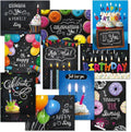 Current Blackboard Happy Birthday Greeting Card Set - Value Pack of 20 Cards With White Envelopes, 10 Designs, Large 5" x 7" Assortment