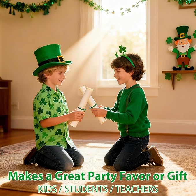 AinDen St. Patrick's Day Giant Coloring Poster/Tablecloth -30 x 72 Inches Jumbo Paper Coloring Banner Kids Gifts Party Decorations - St Pattys Day Crafts for Kids