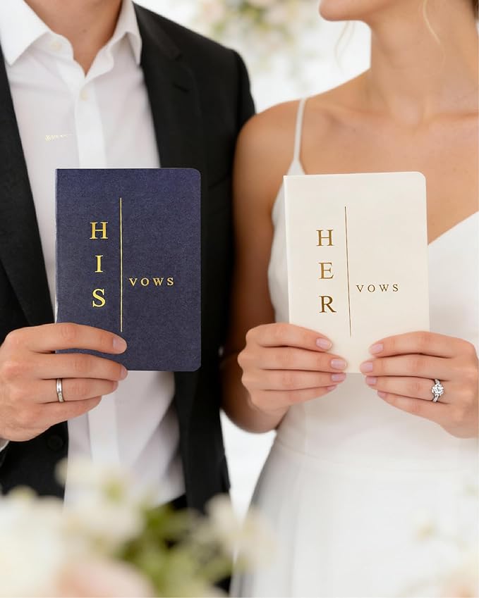 WeddingGiftsWedding Vow Books His and Hers, Wedding Vow Books with Soft Touch Gold Foil Engraving, Wedding Essentials, Wedding Accessories