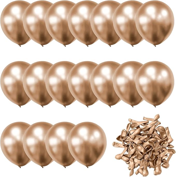 Champagne Gold Balloons 60pcs 5inch Small Metallic Champagne Latex Balloon for Balloon Garland Arch Chrome Champagne Balloons 5'' Round Mini Birthday Party Decoration DIY Engagement Anniversary