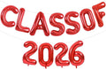 TONIFUL Red Class of 2026 Graduation Balloon Banners Foil Balloons Decorations 2026 Congrats Grad Balloons for Class of 2026 Congratulation Graduations Party Supplies