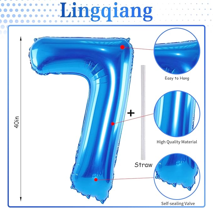 Blue Number 70 Balloons, 40 Inch Large Blue Foil Number 7 & 0 Balloons for Boys, Self Inflating 70th Birthday Balloons for 70 Year Old Men Birthday Anniversary Party Decorations Supplies