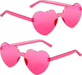 2/4/8/12/20 Pairs Heart Shaped Sunglasses Transparent Heart Glasses Rimless Trendy Eyewear for Valentines Party Favor