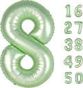 40 Inch Giant Olive Green Foil Number 8th 18th 28th Birthday Balloons Digit 8 Balloons for Men Women 80th Anniversary Party Decorations Supplies