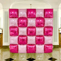 Hot Magenta Pink Square Foil Balloons Wall Backdrop Double Sided Metallic Balloon Tunnel Arch Garland Kit For Anniversary Bachelorette Birthday Engagement Bridal Baby Shower Party Decorations