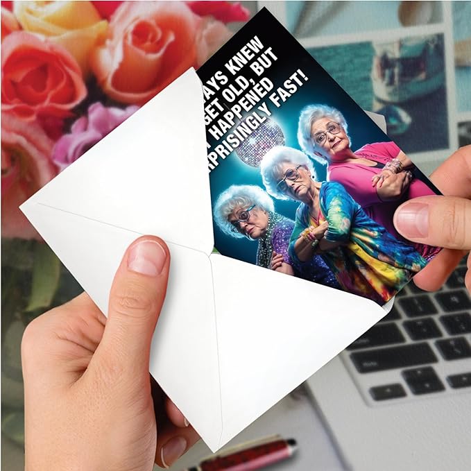 NobleWorks Hysterical Birthday Greeting Card with 5 x 7 Inch Envelope (1 Card) Bday Old Fast C10072BDG