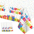 Birthday Tablecloth, 3 PCS Birthday Table Cloths 54'' x 108'' Disposable Birthdays Table Cover Waterproof Plastic TableCloth Rectangle Party Tablecloths for Kid’s Happy Birthdays Party Decorations