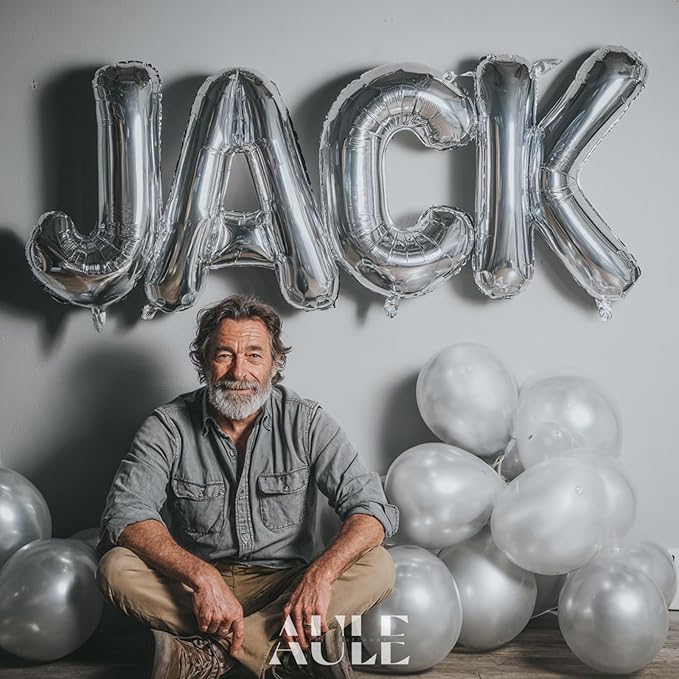 AULE 40 Inch Big Letter Balloon Silver C Large Foil Helium Alphabet Balloons A-Z for Birthday Anniversary Graduation New Year Party Decoration Supplies