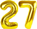 40 Inch Gold Balloon Number 27 Balloon,Jumbo Mylar Foil Helium Balloon for 27 Birthday Digital Balloons for Birthday Party,Wedding Anniversary Party Decorations