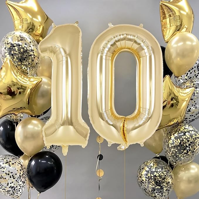 Light Gold Number 0 Balloon 40 Inch, Big Large Foil Helium White Gold Number Balloons, Giant Mylar Number 0 Balloons for Birthday Party Decorations Supplies Anniversary
