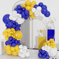 Royal Blue and Yellow Balloons Arch Garland Kit,134pcs Dark Blue White Lemon Yellow Balloons for Boy Oh Baby Shower Bridal Shower Gender Reveal Graduation Birthday Party Decorations