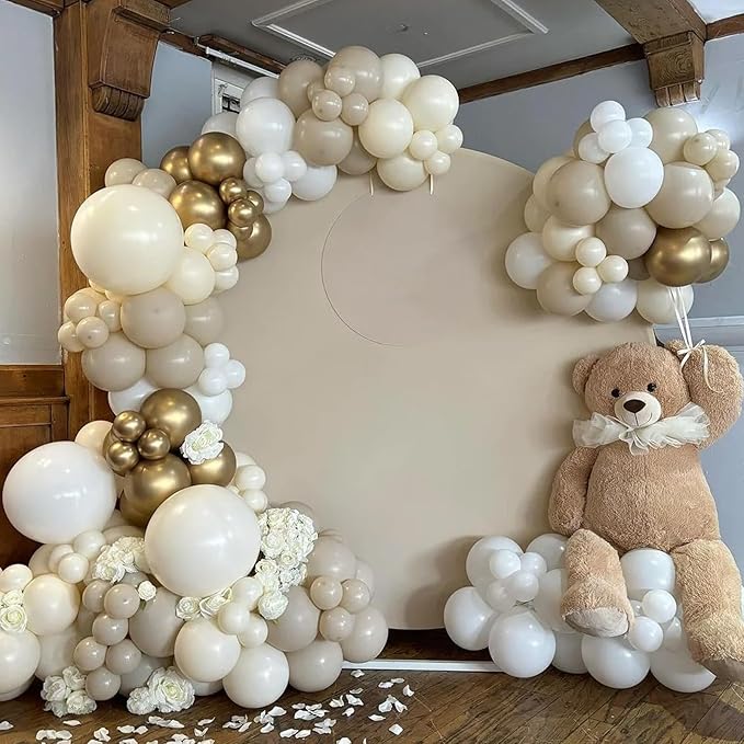 105pcs Ivory Balloons 12inch Party Latex Balloons for Boys Girls Birthday Baby Shower Gender Reveal Wedding Sunflower Party Decorations