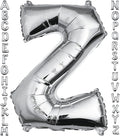 40 inch Silver Letter Z Balloon, Big Size Alphabet Foil Mylar Helium Balloons for Birthday Party Celebration Wedding Anniversary Baby Shower Decorations Supplies Alphabet Z