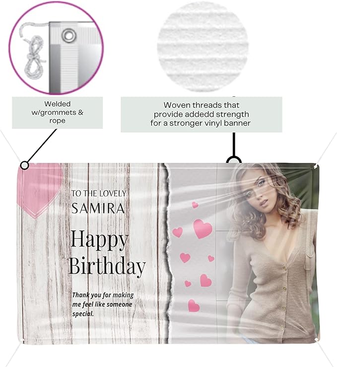 Custom Happy Birthday Vinyl Banner Sign, Personalized Party Backdrop, Gift, and Decoration - From NiceMemoryLLC. (tiki style)