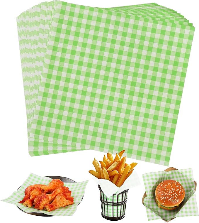 Simpeak St. Patrick's Day Deli Paper 120 Sheets, 7x7" Premium Wax Paper Sheets for Food, Grease Proof & Non-Stick Square Sheet for Food Sandwich Candy Fries Wrapping (St Patricks Day Green)
