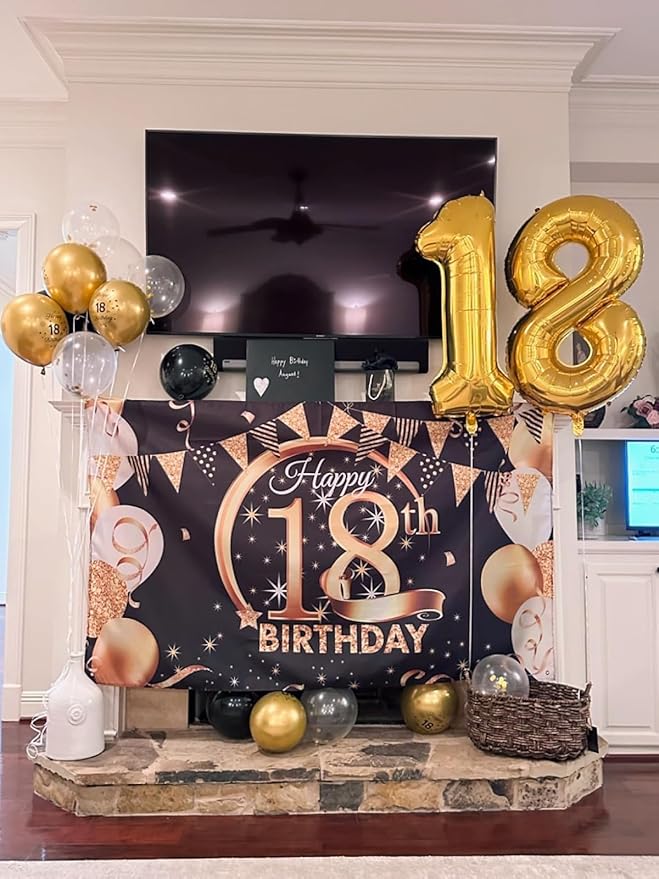 40 Inch Number 8 Balloon, Gold 8 18 28 80 Birthday Balloons for Men Boys, 8th Birthday Decorations Party Supplies, Wedding, Graduations