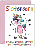 Stuff4 Birthday Cards for Sister - Sistercorn - Birthday Card from Brother or Step Sibling, Unicorn Birthday Card Gift, A5 Seasonal Sibling Funny Greeting Cards Gifts