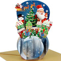 FaCraft Pop Up Christmas Card - with Envelope and Seal, Handmade 3D Merry Christmas Gift for Winter, Holidays, New Year (Santa, Gnome Town)