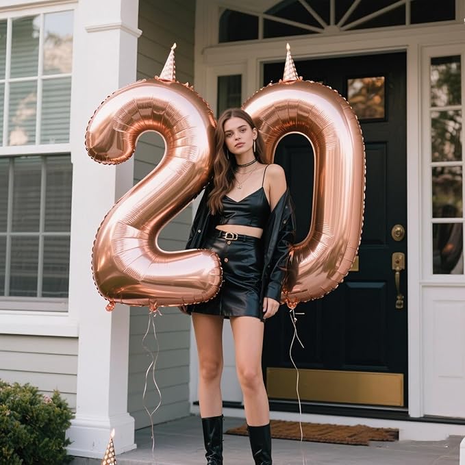 Rose Gold 40 Inch Jumbo Number 0 Balloons Foil Mylar Helium Balloons for 10 20 30 40 50 100 Champagne Gold Numbers Balloons Birthday & Anniversary Decorations Photo Props Decorations Supplies