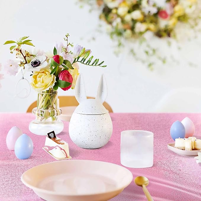 1 Pack Light Pink Iridescent Plastic Tablecloth Disposable 54 × 108 Inch Glitter Holographic Foil Table Cloth Plastic Laser Rectangle Table Cover for Birthday Wedding Disco Party