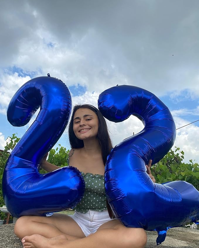 40 Inch Night Blue Number 4 Balloon, Giant 4 Number Balloons for 4th Birthday Decorations, Party Supplies for Baby Boy Girl, Night Blue Party Decor