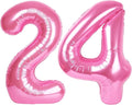 40 Inch Pink Large Number 24 42 Birthday Balloon, Giant Numbers 24 42 Balloons, Foil Mylar Big Balloons for Anniversary Graduation Supplies Decorations
