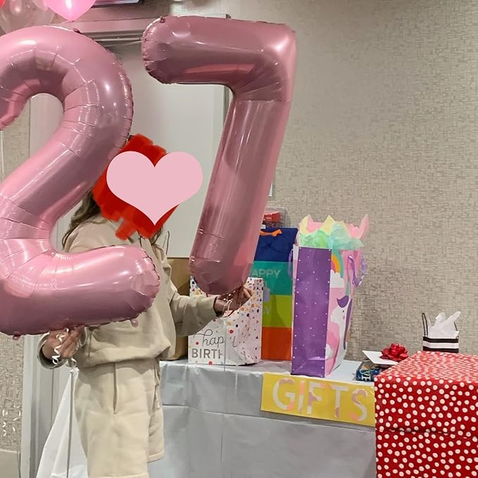 40 Inch Pink Number Balloon 0, Large Number Foil Mylar Balloons for Birthday Party Celebration Decorations Supplies, Digital Balloons for Wedding Anniversary Events Decorations