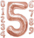 40 Inch Large Rose Gold Number Celebration and Decoration Balloon for Birthday Parties, Graduations, Anniversaries, Weddings, Photo Shoots, Special Events (Rose Gold Number 5)