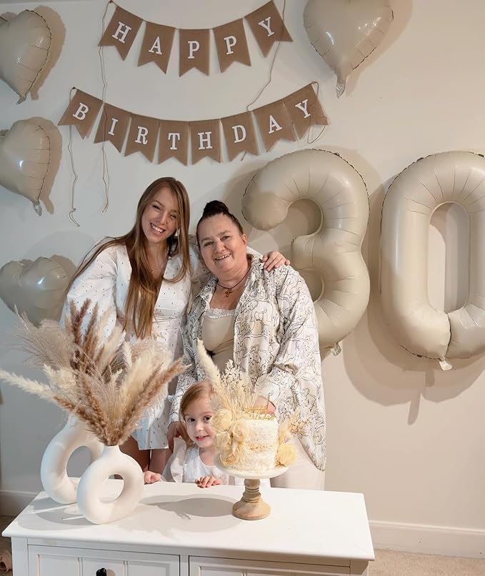 60 Balloon Number, Cream Number 60th Birthday Balloons 40 Inch, 60 Years Old Cream Birthday Decorations for Men Women, 60th Anniversary Decorations