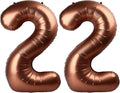 40 Inch Dark Brown Balloon Number 22,Chocolate Jumbo Mylar Foil Helium Balloon for 22th Digital Balloons for Birthday Party,Wedding Anniversary Party Decorations