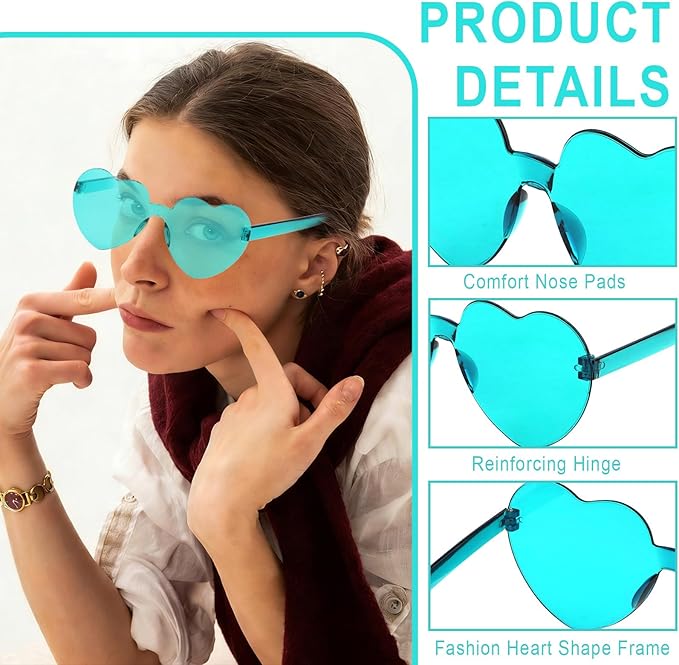 Heart Sunglasses 12/18/24 Pcs Heart Shaped Glasses for Women Cute Funny Party Glasses Party Favors Accessories