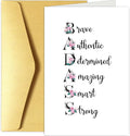 Chenive Funny Badass Encouragement Card for Women, Floral Affirmation Card, Cancer Support Card, New Job Card, Promotion Card, Graduation Card, Inspirational Gift for Friend Bestie Sister
