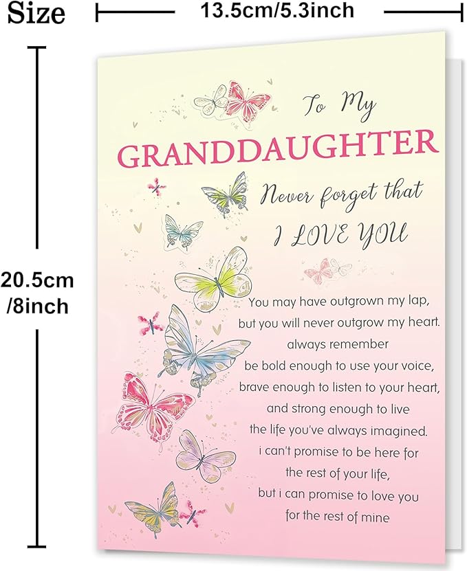 Granddaughter Birthday Card, Birthday Card Gift for Granddaughter