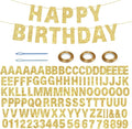116 Pcs DIY Glitter Custom Banner Kit - Customize with 111 Letters and Numbers, 3 Rope, 2 Threading Devices for Graduation, Birthday Decor (Golden)