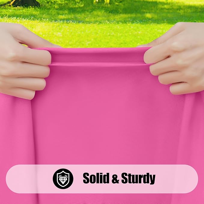 Smiry 2 Pack Rectangle Picnic Table Cloth, Waterproof Elastic Fitted Tablecloths, Washable Polyester Rectangular Patio Table Cover for Camping, Indoor and Outdoor (Rose Pink, 30"x72")