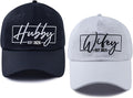 Set 2 of Wifey and Hubby Hats for Women Men, Funny Cotton New Wife Husband Embroidered Baseball Cap