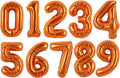 TONIFUL Balloons 16 Inch Orange 0-9 Number Mylar Foil Balloons 10 Pcs digitalal Balloons for 2026 New Year Eve Birthday Party Engagement Graduations Halloween Anniversary Baby Shower
