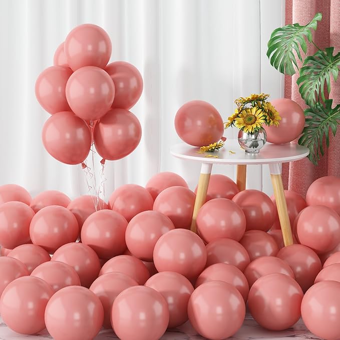 Dusty Pink Balloons 60pcs 5inch Small Matte for Balloon Garland Arch - Round Mini Retro Latex for Birthday Party Decoration DIY Wedding Bride