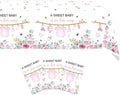 3pcs Baby Girl Shower Decorations His is a Girl's Party Supplies Waterproof Baby Shower Tablecloth Decorative for Girl Baby Shower Gender Reveal Party Decoration Supplies