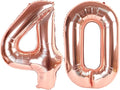 Numbers 40 Balloons, 40 Inch Rose Gold 40th Birthday Decoration for Women & Men, Large Foil Party Decorations for Engagement Celebration Memorial Day's Supplies
